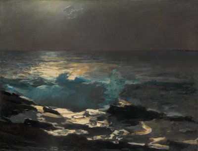 Moonlight, Wood Island Light, 1894. af Winslow Homer