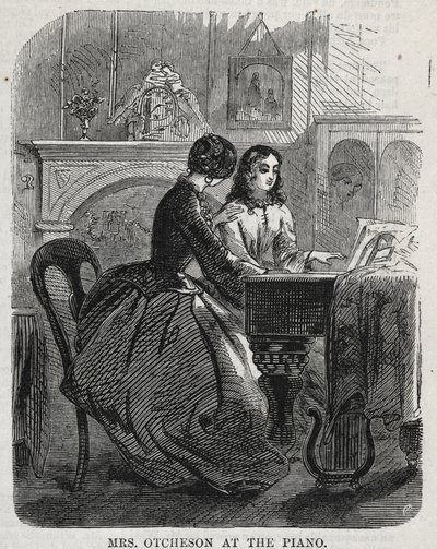 Mrs. Otcheson ved klaveret, 1860. af Winslow Homer