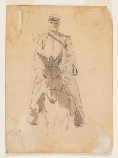 Officer og leder af en hest af Winslow Homer