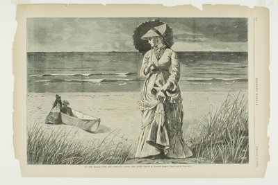 På stranden - to er selskab, tre er ingen af Winslow Homer