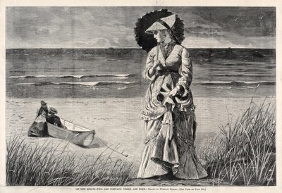 På stranden – To er selskab, tre er ingen af Winslow Homer