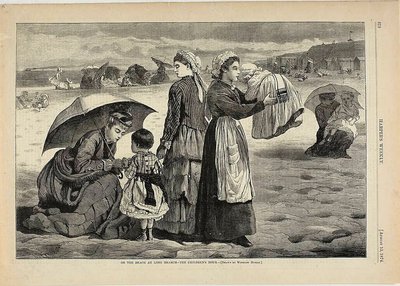 På stranden ved Long Branch - børnetimen af Winslow Homer