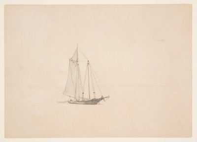 Skonnert med jolle af Winslow Homer