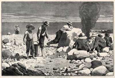 Seaside Sketches - A Clam-Bake, 1873. af Winslow Homer