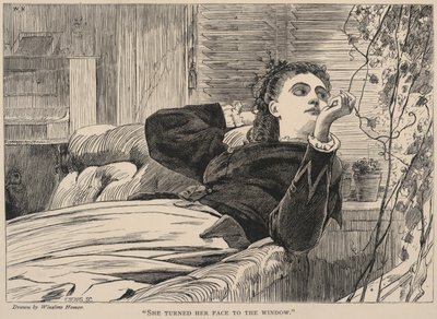 Hun vendte sit ansigt mod vinduet, fra The Galaxy, maj 1868 af Winslow Homer