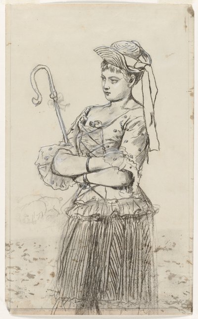 Hyrdinde, ca. 1878. af Winslow Homer