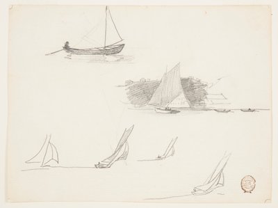Seks undersøgelser af sejlbåde af Winslow Homer