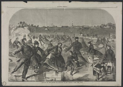 Skøjteløb på Ladies Skating Pond i Central Park, New York, 1860. af Winslow Homer