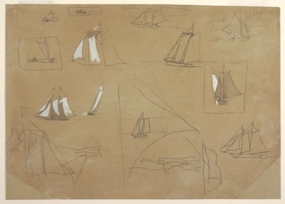 Skitser af sejlbåde af Winslow Homer