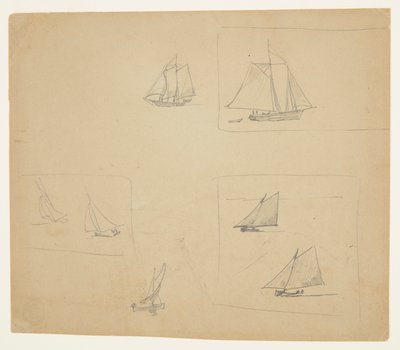Skitser af sejlerfartøj af Winslow Homer