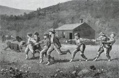 Snap-the-Whip, fra Harpers Weekly, 20. september 1873, (trægravering på avispapir) af Winslow Homer