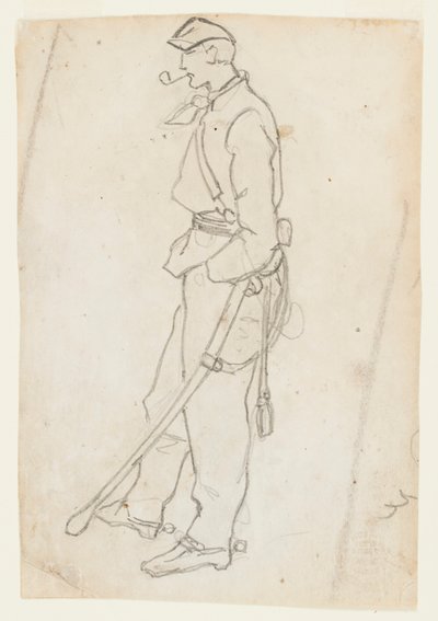 Soldat med sværd og rør af Winslow Homer