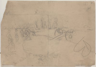 Soldater og kanoner [verso] af Winslow Homer