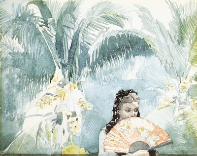 Spansk pige med vifte, 1885 af Winslow Homer