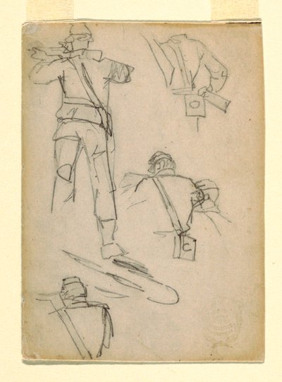 Studie af soldater, der tager sigte af Winslow Homer