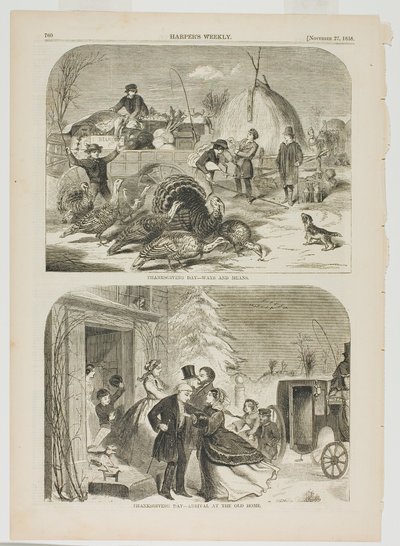 Thanksgiving Day-Ways and Means og Thanksgiving Day-Arrival at the Old Home af Winslow Homer
