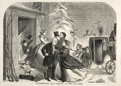 Thanksgiving Day - Ankomst til det gamle hjem, 1858. af Winslow Homer