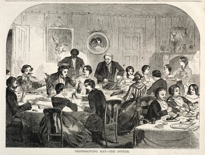 Thanksgiving Day - Middagen, 1858. af Winslow Homer