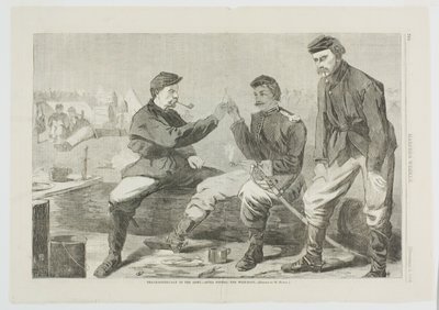 Thanksgiving-dag i hæren - efter middagen: Ønskebenet af Winslow Homer