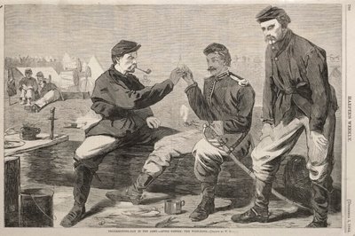 Thanksgiving Day in the Army - After Dinner: The Wish-Bone, 1864. af Winslow Homer