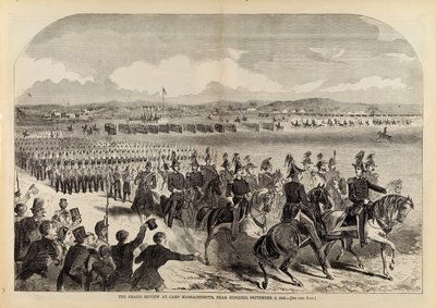 The Grand Review i Camp Massachusetts, nær Concord, 9. september 1859, fra Harper