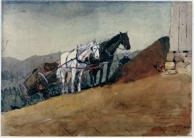 The Hilltop Barn - Houghton Farm, 1874 af Winslow Homer
