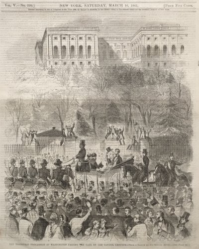 Indsættelsesoptoget i Washington passerer indgangen til Capitol-området af Winslow Homer