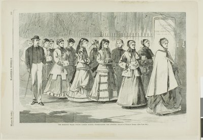 Morgenspadseringen - de unge damers skole på vej mod avenuen af Winslow Homer