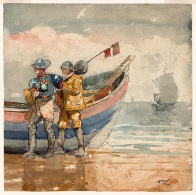 The Return, Tynemouth (recto) Study (verso) af Winslow Homer