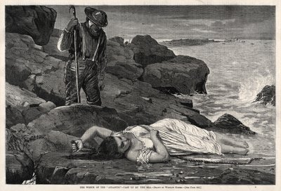 The Wreck of the Atlantic - Cast Up by the Sea, 1873. af Winslow Homer