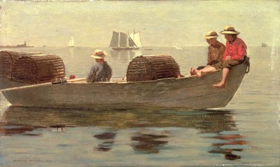Three Boys in a Dory, 1873 af Winslow Homer