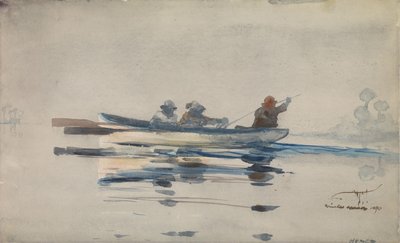 Tre mænd i en båd af Winslow Homer