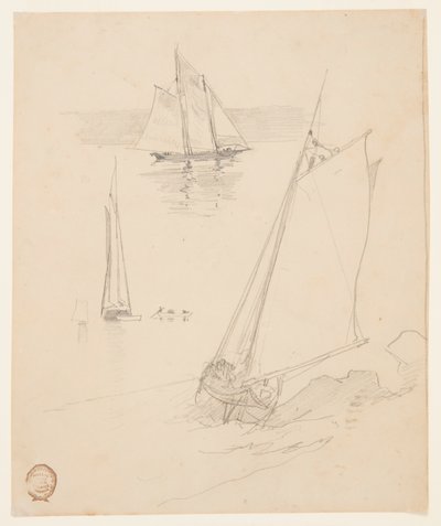 Tre Skitser af Skonnerte af Winslow Homer