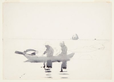 To figurer i en robåd af Winslow Homer