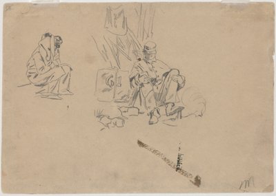 To soldater hviler [verso] af Winslow Homer