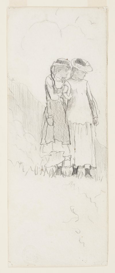 To unge piger på en mark af Winslow Homer