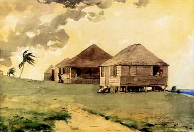 Kommende tornado, Bahamas, 1885 (wc og blyant på papir) af Winslow Homer