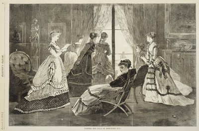 Venter på opkald på nytårsdag, 2. januar 1869 (træsnit) af Winslow Homer