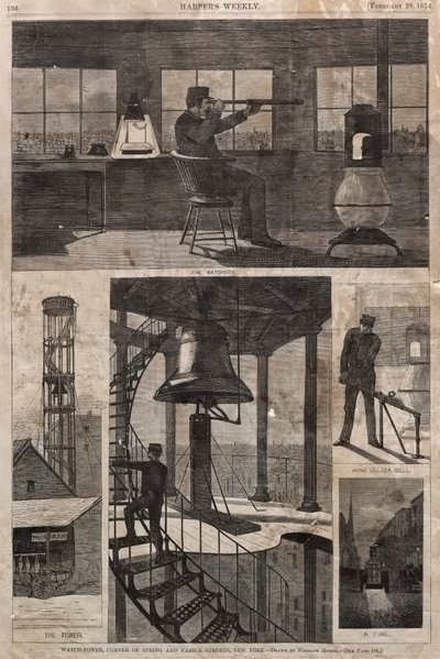 Watch-Tower, hjørnet af Spring og Varick Streets, New York af Winslow Homer