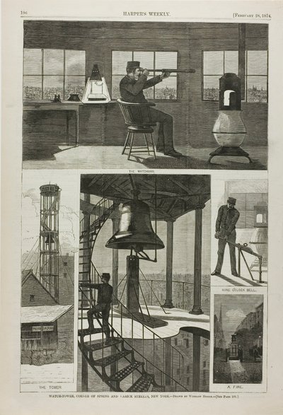 Watch-Tower, hjørnet af Spring og Varick Streets, New York af Winslow Homer