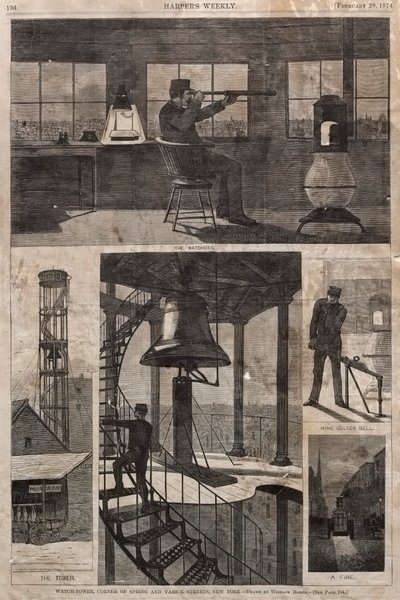 Watch-Tower, Corner of Spring and Varick Streets, New York, 1874. af Winslow Homer