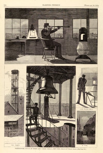 Watch-Tower, Corner of Spring and Varick Streets, New York, fra Harper