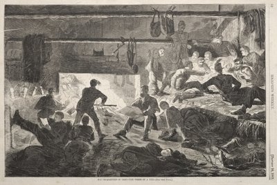 Vinterkvarter i lejren – Indvendigt i en hytte af Winslow Homer
