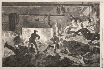 Winter Quarters in Camp - The Inside of a Hut, 1863. af Winslow Homer