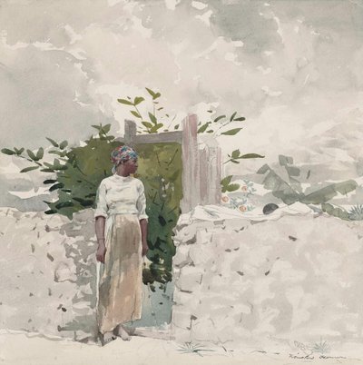 Kvinde står ved en port, Bahamas af Winslow Homer