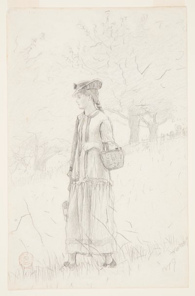 Ung kvinde, der bærer en kurv af Winslow Homer