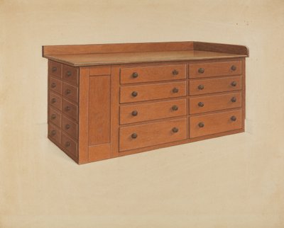 Skrædderbord, 1937. af Winslow Rich