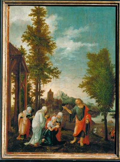 Kristi afsked med de hellige kvinder (maleri på lindetræ) af Wolf Huber