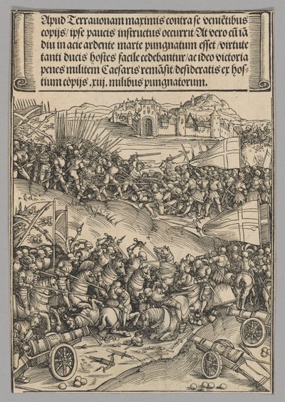 Slaget ved Guinegate, planche 4 fra Historiske scener fra kejser Maximilian I