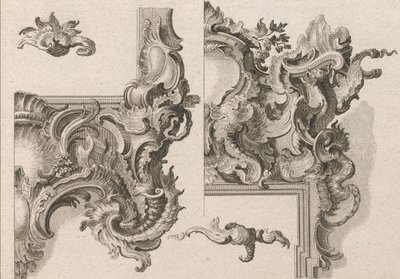 Forslag til udsmykning af nederste højre og øverste højre på en alterramme..., trykt ca. 1750-56. af Wolffgang Christoph Mayr